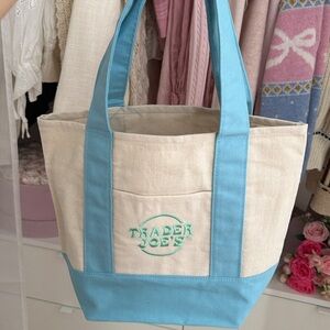 100% AUTHENTIC Trader Joe's Mini Tote Bag Blue